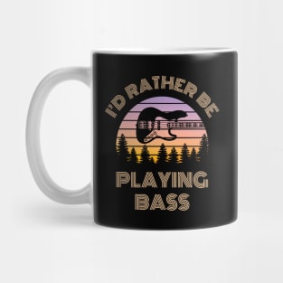 I'd Rather Be Playing Bass J-Style Bass Guitar Vintage Sunset Mug